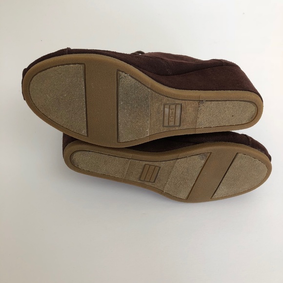 Brown Suede Wedge Ankle Boots - Picture 5 of 5